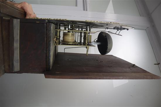 Thomas Waller, Preston. A late 18th century oak and mahogany crossbanded eight day longcase clock, H.230cm